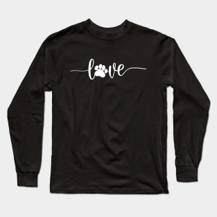 Dog Mom - dog love saying with dog paw, Long Sleeve T-Shirt